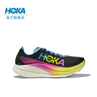 HOKA ONE ONE 男女款夏季火箭X2碳板竞赛跑鞋ROCKET X2轻量缓震 黑色 / 彩色 44.5