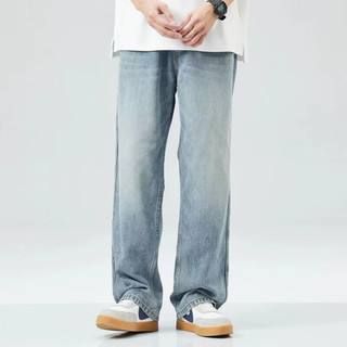 JIKADI 纪卡迪 美式复古重磅直筒牛仔裤