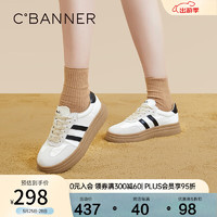 C.BANNER 千百度 美式德训鞋秋冬时尚百搭舒软华夫鞋板鞋女运动休闲鞋 米色 39