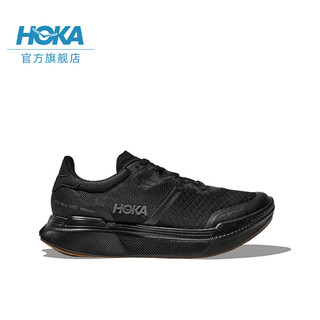 HOKA ONE ONE男女款夏季TRANSPORT X碳板公路跑鞋畅驰X 缓冲 黑色/黑色 36.5