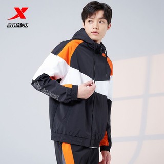 XTEP 特步 运动服外套男双层夹克连帽梭织休闲运动时尚上衣