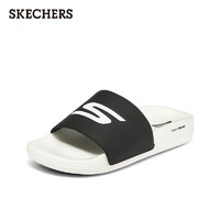 SKECHERS 斯凯奇 男士休闲时尚拖鞋246020 黑色/白色/BKW 44.5