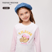 TEENIEWEENIEKIDS TeenieWeenie Kids小熊童装24春季新款女童撞色拼接长袖圆领T恤
