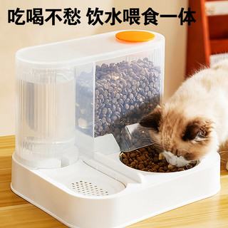 派乐特 猫碗自动喂食器猫咪饮水机猫食盆投食器宠物饮水喝水器猫粮双碗 基础款