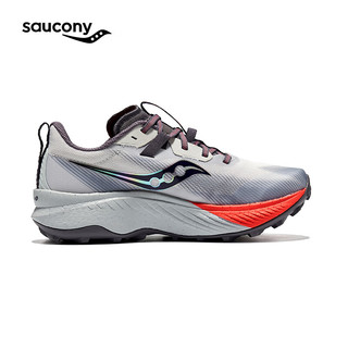 Saucony索康尼啡驰女鞋全掌碳板跑鞋竞速越野跑鞋24年运动鞋 灰红-125 37.5