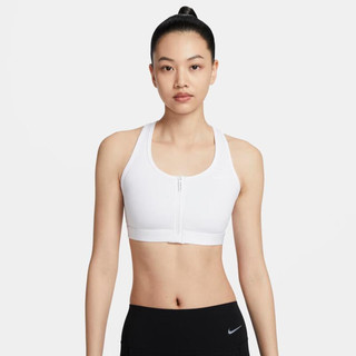 耐克（NIKE）SWOOSH 女子中强度支撑速干衬垫前拉链运动内衣 FN2732-100 L