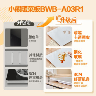 小熊（Bear）暖菜板 饭菜保温板热菜板 加热桌垫菜板方形家用热菜 BWB-A03R1