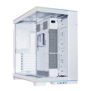 联力包豪斯O11D EVO RGB海景房全侧透台式电脑主机白色水冷机箱 EVO RGB白+三代积木风扇正叶*4+反叶*6