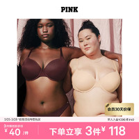 维多利亚的秘密（Victoria's Secret） PINK 柔软舒适弹力无痕低腰半包臀内裤 34H1浅米色 11199177 S