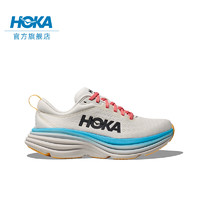 HOKA ONE ONE女款夏季邦代8公路跑鞋BONDI 8轻盈缓震回弹舒适防滑 【】香槟白/泳池蓝 36