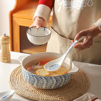 舍里 日式陶瓷汤勺家用大号盛汤大勺子长柄调羹舀粥勺稀饭勺大汤匙