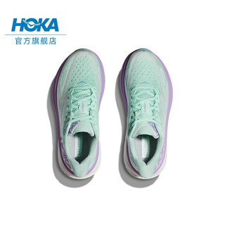 HOKA ONE ONE女款夏季克利夫顿9跑步鞋CLIFTON 9 C9缓震轻量防滑 亮海蓝/雾紫色-宽版 37