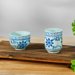 TOKI MINOYAKI 美浓烧 日式釉下彩茶杯中古日式手工复古侘寂风陶瓷主人杯子茶具