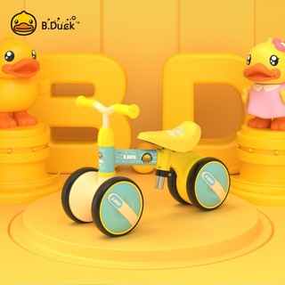 B.Duck小黄鸭平衡车儿童无脚踏1-5岁男女孩四轮滑行宝宝扭扭车 绿色