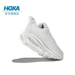 HOKA ONE ONE女款夏季克利夫顿9跑步鞋CLIFTON 9 C9缓震轻量防滑 白色/白色-宽版 39