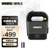 WORX 威克士 20V锂电车载无刷吸尘器WU035.9(不含电池和充电器)无线家车用强力
