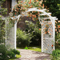防腐木室外花园月季爬藤支架户外庭院拱形门花架院子弧形葡萄架子