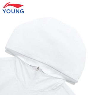 李宁童装儿童外套男女小大童综合体能反光冰感舒适运动风衣YFDU243-1标准白140
