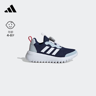 adidas「小波浪」ActiveFlex 3.0旋转按钮运动鞋男小童阿迪达斯 藏青色/灰蓝色/白色 28码