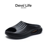 Devo Life的沃软木鞋 厚底 篮球凉拖鞋 沙滩防滑水 软木鞋踩屎感23001 黑色款 37