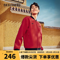 SKECHERS 斯凯奇 男士针织外套经典版型全开拉链上衣P423M096