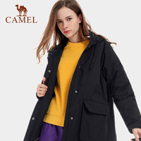 CAMEL 骆驼 户外羽绒服女保暖连帽派克工装风羽绒服休闲外套时尚潮牌