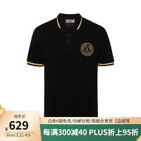 VERSACE 范思哲 男士商务时尚休闲Polo衫印花T恤 76GAGT02CJ01T 黑色 XL