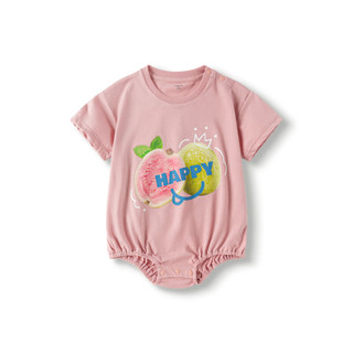 巴拉巴拉婴儿衣服新生儿男童连体衣女童哈衣爬服2024夏装时髦 粉红60008 73cm