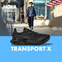 HOKA ONE ONE男女款夏季TRANSPORT X碳板公路跑鞋畅驰X 缓冲 黑色/黑色 36
