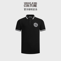 范思哲Versace Jeans Couture男装24春夏V-EMBLEM刺绣POLO衫 黑色 XXL