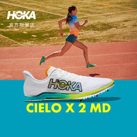 HOKA ONE ONE男女款夏季天空X 2 MD竞赛跑步鞋CIELO X 2 MD防滑 白色 / 青瓷蓝 36.5