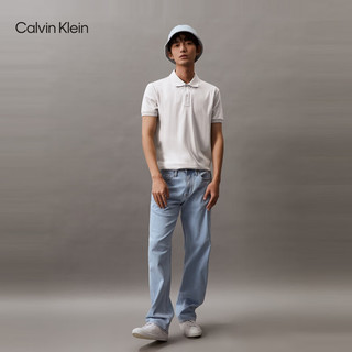 Calvin Klein Jeans24春夏男士纯棉双面针织印花休闲短袖POLO衫J326333 PC8-银河灰 XL