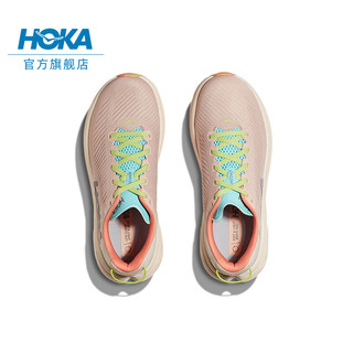 HOKA ONE ONE男女款夏季林康3公路跑步鞋RINCON3减震回弹耐磨防滑 乳白色/香草色-女 38.5