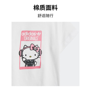 adidas印花运动短袖套装女婴童阿迪达斯三叶草 白 74CM