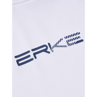 鸿星尔克（ERKE）童装男童短t夏季24年短袖运动上衣透气速干T恤 正白 130cm