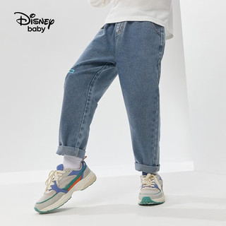 迪士尼（Disney）童装女童天丝花苞裤春秋儿童牛仔裤宝宝长裤裤子 牛仔蓝1-男 110cm(体重30-38斤左右)