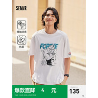 森马（Semir）大力水手短袖T恤男2024夏季凉感抑菌印花上衣 漂白10007 185/100A/XXL