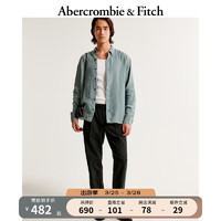 ABERCROMBIE & FITCH男装 24春美式时尚复古亚麻混纺松紧腰长裤 356733-1 黑色 M (180/80A)