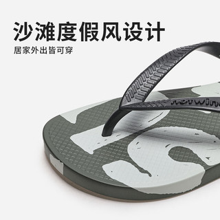 热风2024年夏季男士时尚拖鞋 01黑色(H61M4210) 43-44 (适用43—44的脚)
