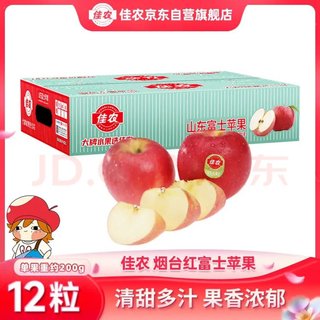 红富士苹果 12个 单果重200g水果礼盒