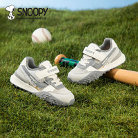 SNOOPY 史努比 童鞋儿童运动鞋男女童夏季单网透气耐磨跑鞋3809米灰28