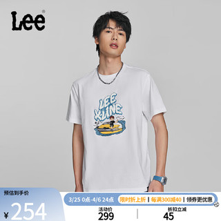 Lee24春夏舒适版卡通图案印花白色男短袖T恤LMT0081234LE-K14 白色 L