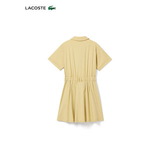 LACOSTE法国鳄鱼女装24年纯色简约休闲衬衫式收腰连衣裙EF3874 IXQ/可颂色 36/160
