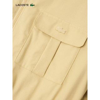 LACOSTE法国鳄鱼女装24年纯色简约休闲衬衫式收腰连衣裙EF3874 IXQ/可颂色 38/165