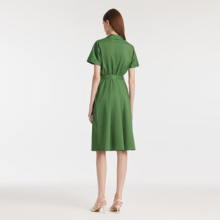 歌莉娅 |夏季  衬衫领棉布连衣裙  1C4C4K2G0 58G森林绿（预计4月15日发货） M（预计4月15日发货）