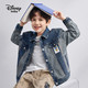 Disney 迪士尼 童装女童牛仔外套秋季新款儿童洋气秋装宝宝时髦上衣 灰牛仔蓝-唐老鸭