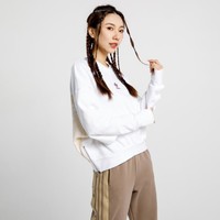 adidas ORIGINALS 棉质保暖 女款柔软舒适宽松时尚背后印花长袖短款卫衣