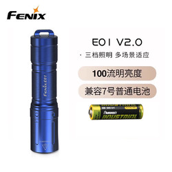 FENIX 菲尼克斯 E01V2.0微小迷你手电筒强光防水AAA电池钥匙扣手电 E01 V2.0(蓝色)