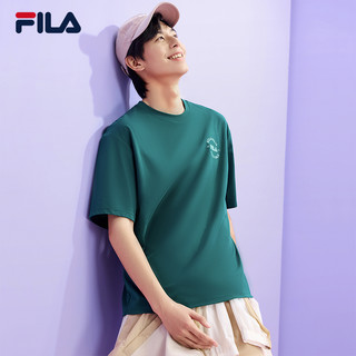 FILA 斐乐 情侣短袖T恤2024年春夏新款撞色女上衣抗菌冰丝半袖衫男