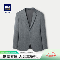 HLA 海澜之家 休闲西服男24胸针平驳领修身外套男春季HWXAD1W019A 中灰条纹19 190/112C